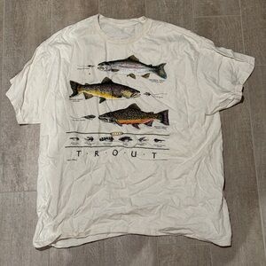Trout Graphic T-Shirt - Cream